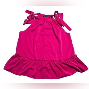 SHEIN curve 0X pink tie up tank